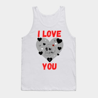 I love you skull, planchette and heart - Gothic Tank Top